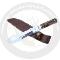 Hunting knife antler handle